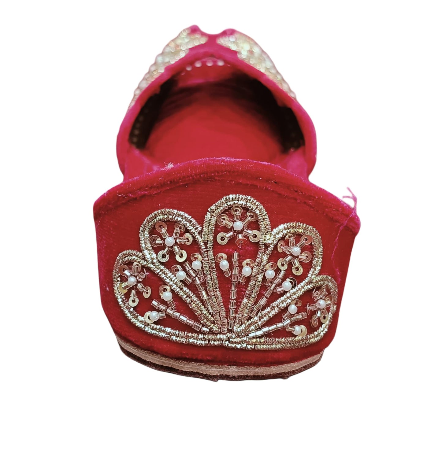 Women's Traditional Pink Embroidered Jutti - Open Toe Ethnic Footwear (LJ-054)