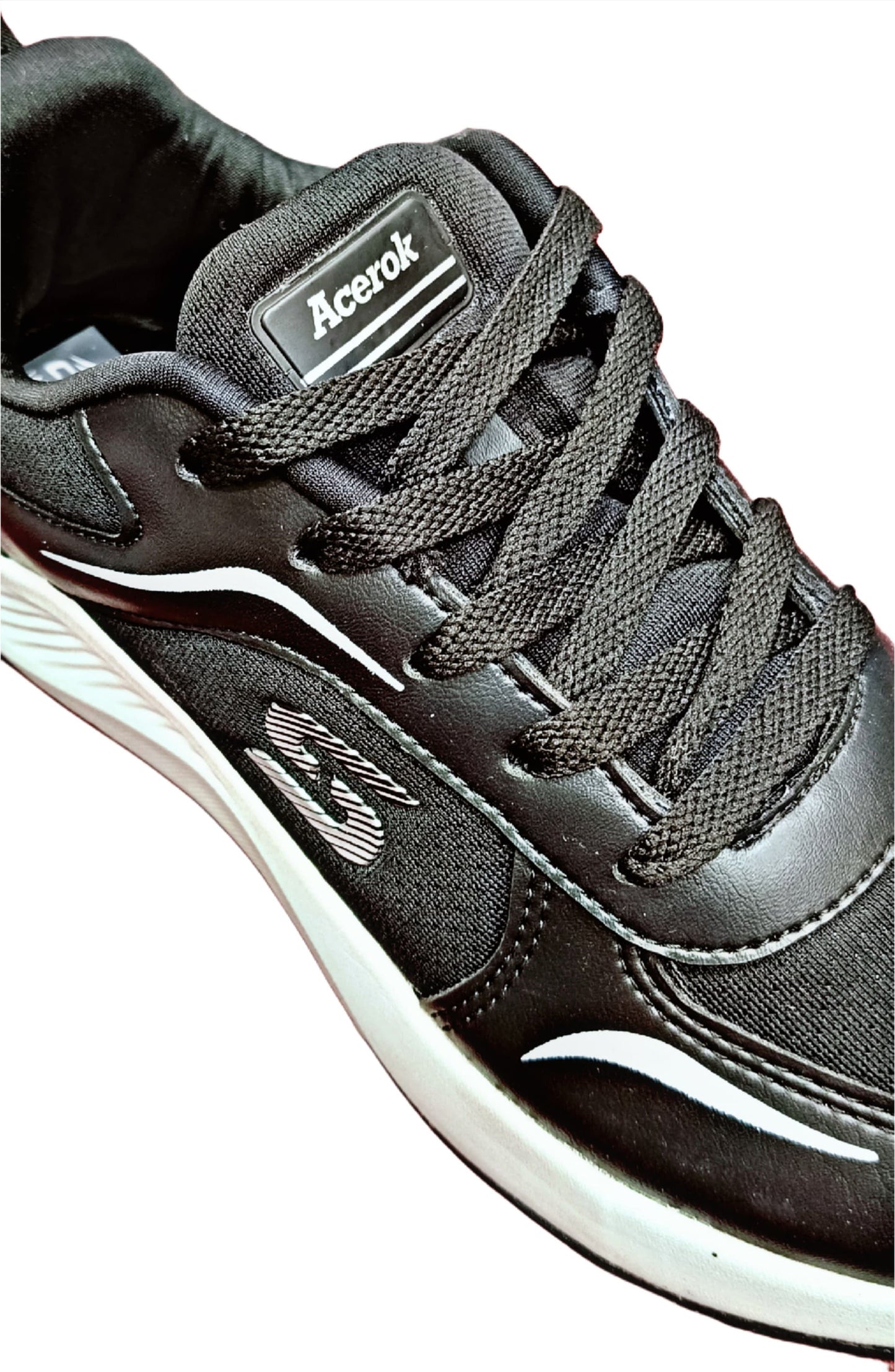Acerok Men’s Lightweight Black Sports Running Shoes (synergy)