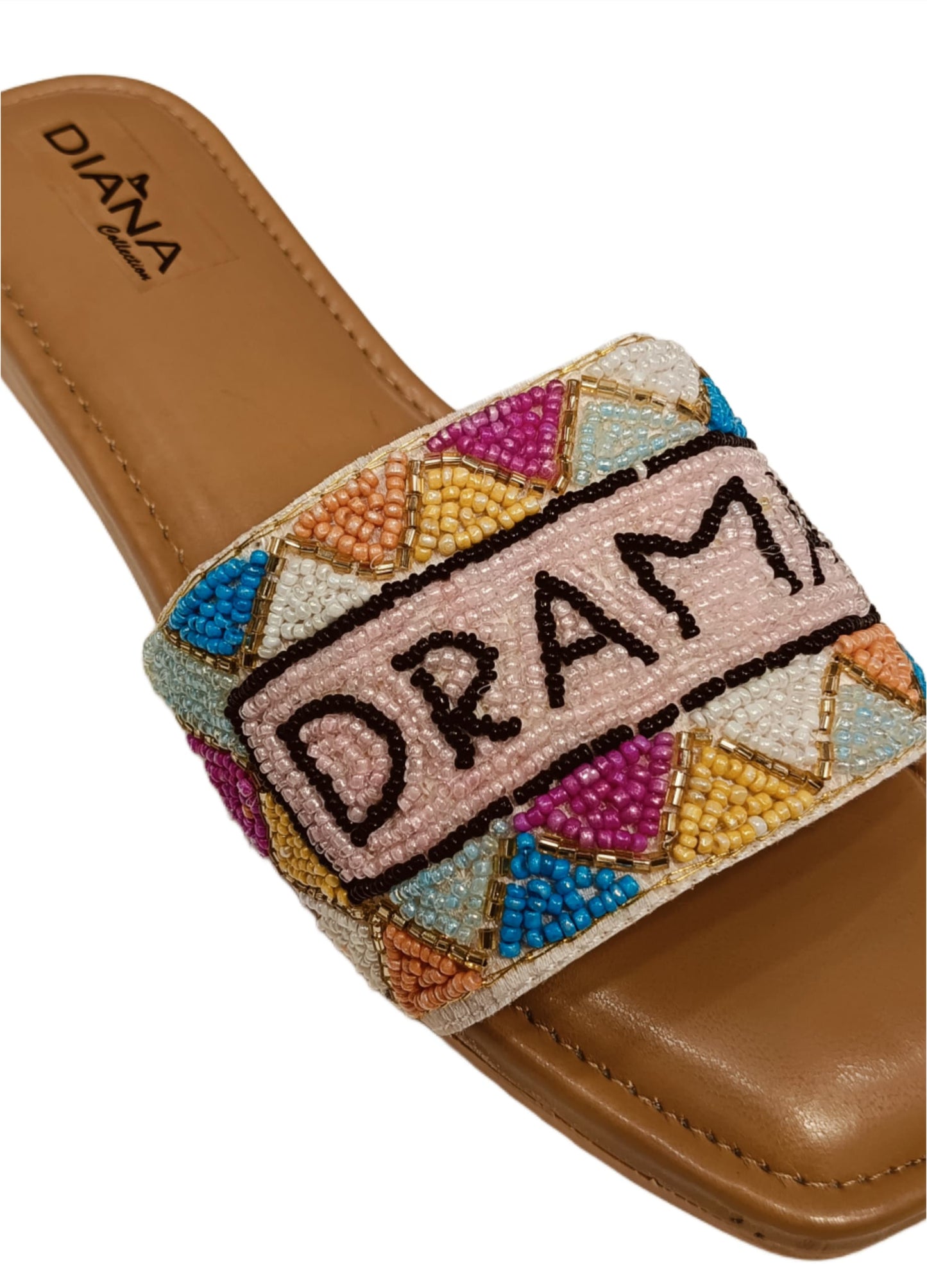 Women's Hand-Beaded "Drama" Embellished Slide Flats (LC-148)