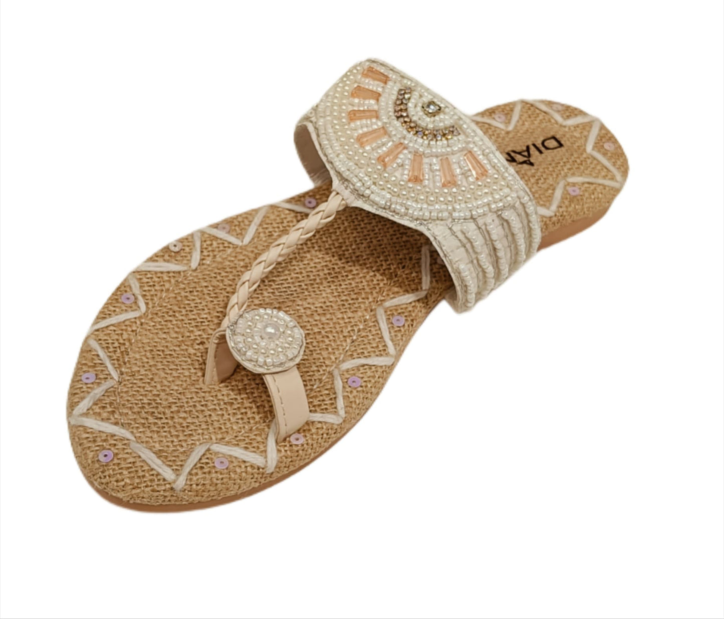 Ethnic Beaded Kolhapuri Flats for Women (LC-152)