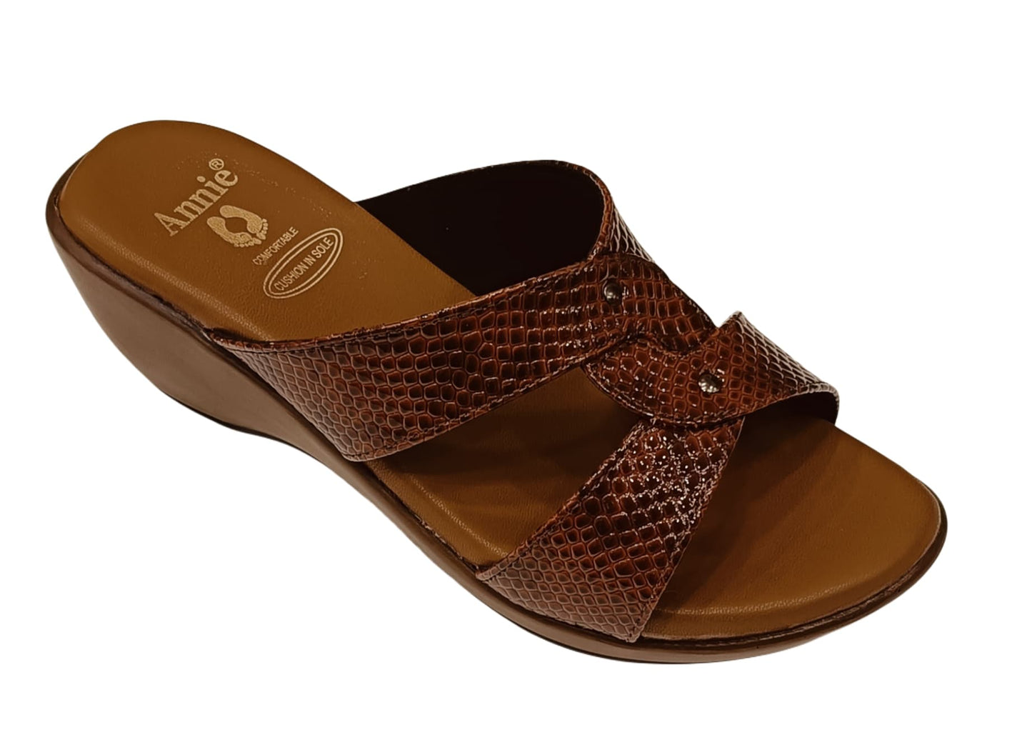 Annie Textured Cross-Strap Wedge (7080)