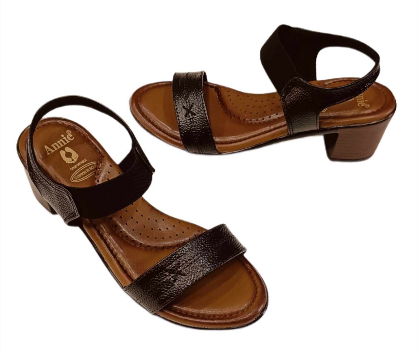 Annie Block Heel Slingback Sandals (8054)