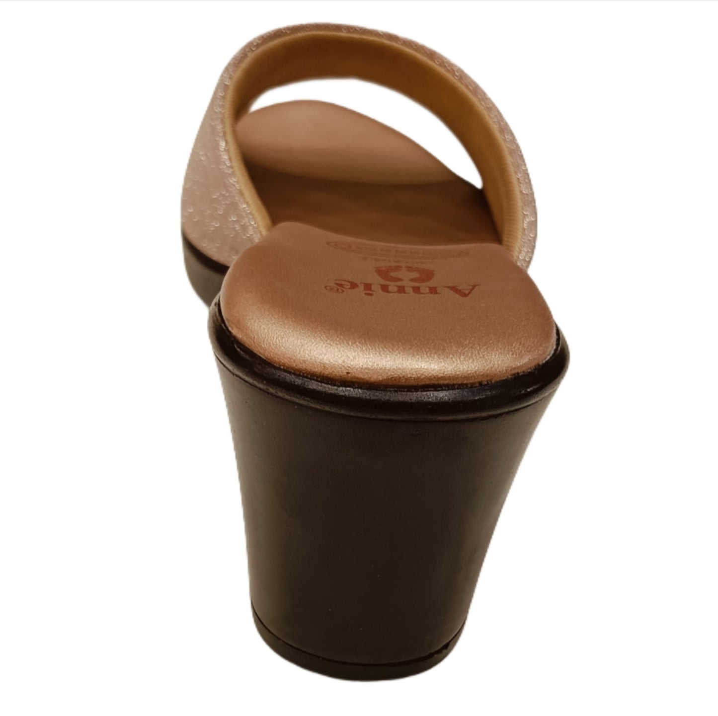 Annie Rose Gold Glitter Block Heels (14037)