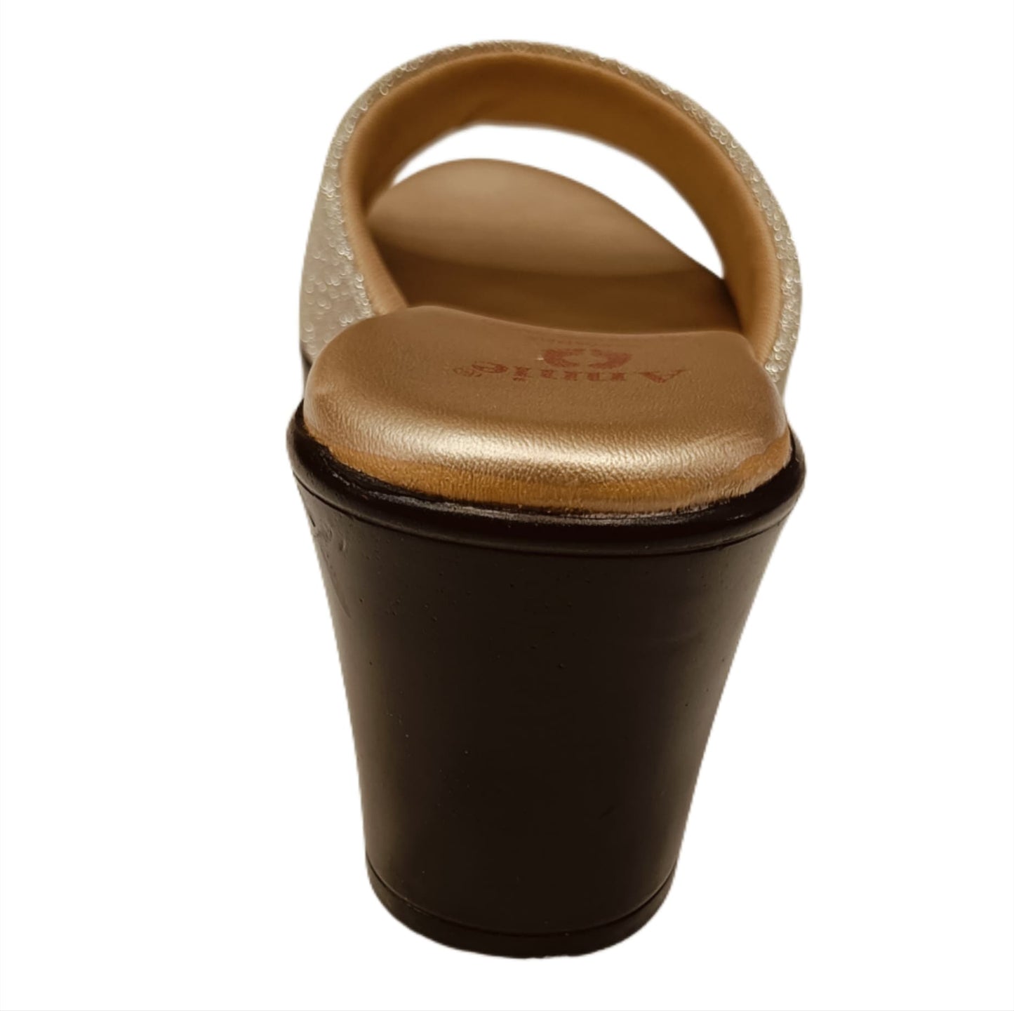 Annie Rose Gold Glitter Block Heels (14037)