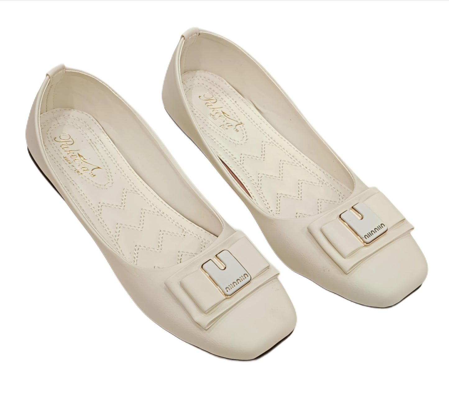 Elegant Bow Detail Square Toe Ballerina Flats for Women (LB-2005)