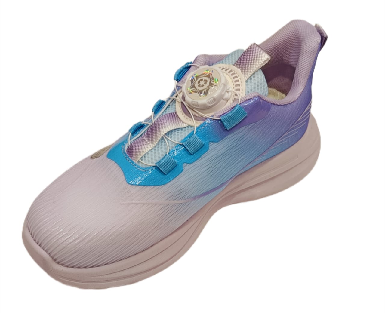 Unisex Gradient Purple Blue Sports Running Shoes with Quick Lock Laces (SS-9907)