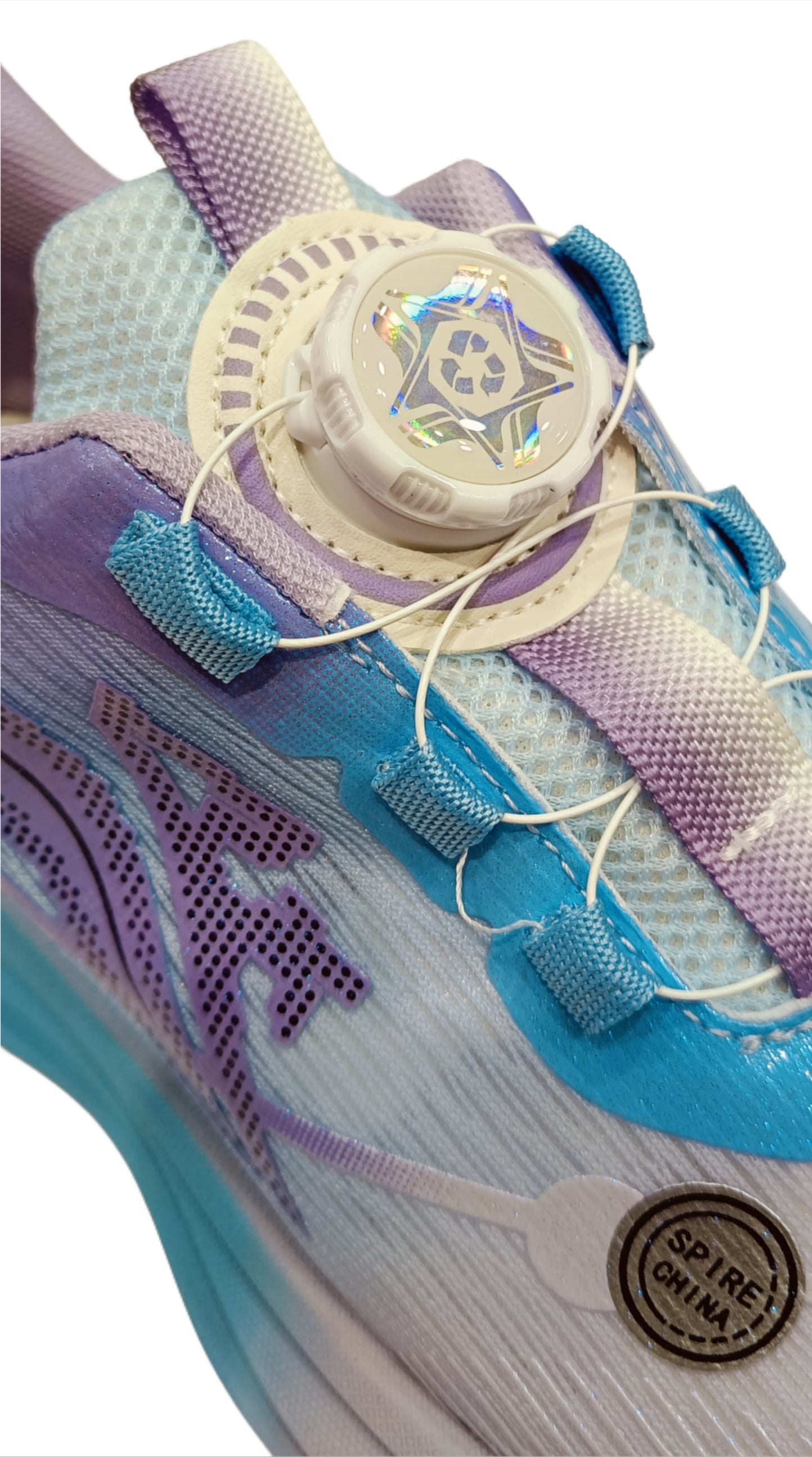 Unisex Gradient Purple Blue Sports Running Shoes with Quick Lock Laces (SS-9907)