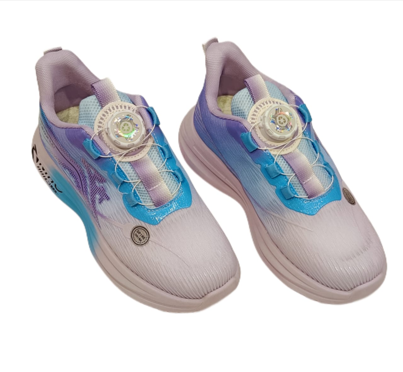Unisex Gradient Purple Blue Sports Running Shoes with Quick Lock Laces (SS-9907)