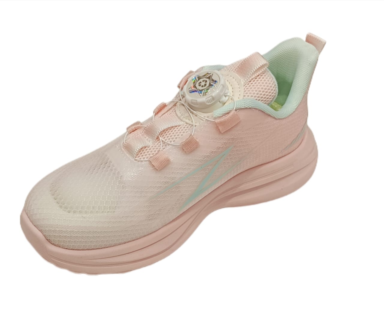 Kids’ Lightweight Pink & Aqua Sports Shoes with Smart Dial Lock (SS-9909)