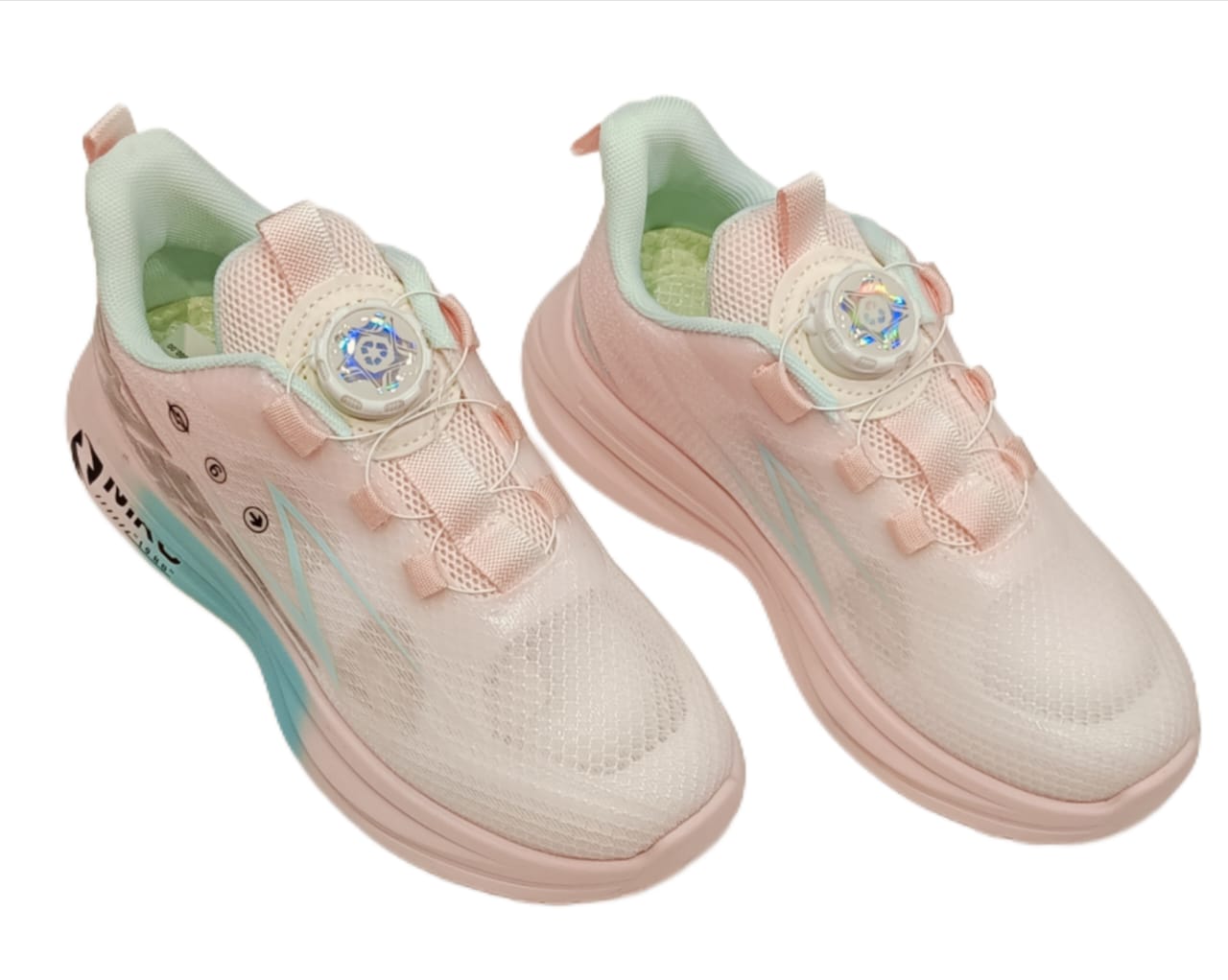 Kids’ Lightweight Pink & Aqua Sports Shoes with Smart Dial Lock (SS-9909)