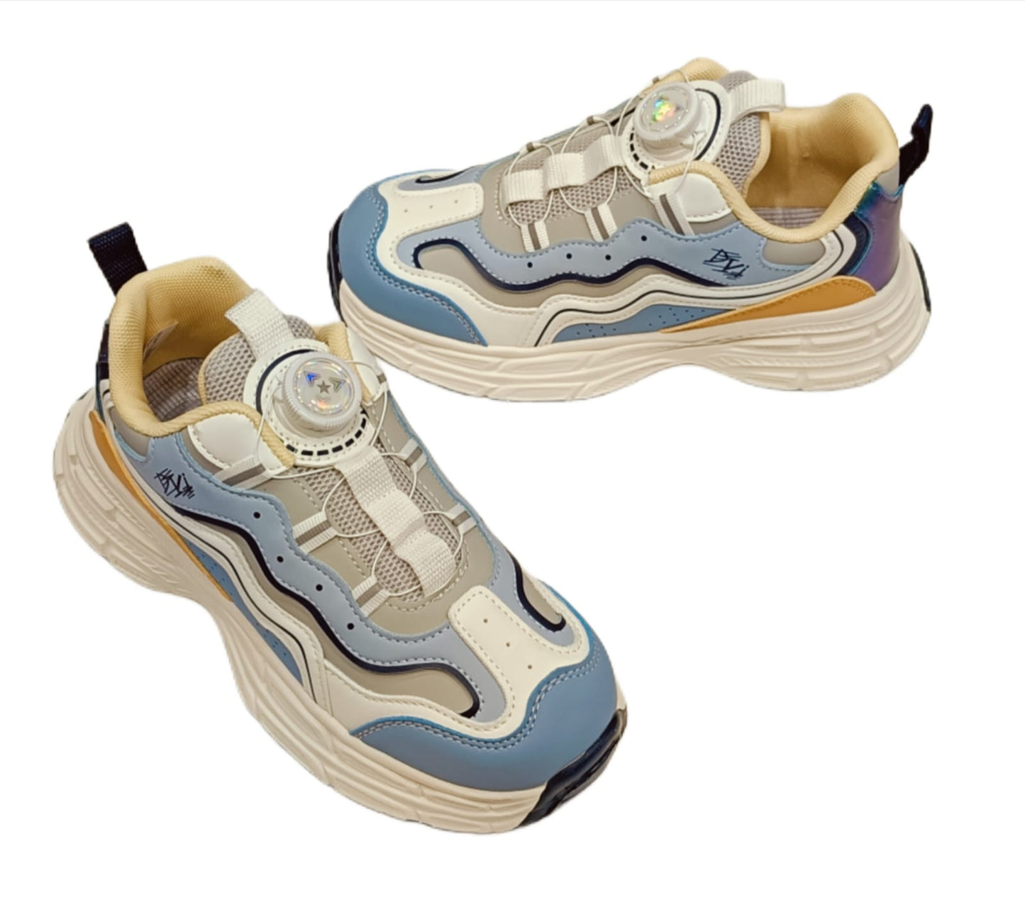 Kids Stylish Wave Pattern Sneakers with Dial Lock (SS-2502)