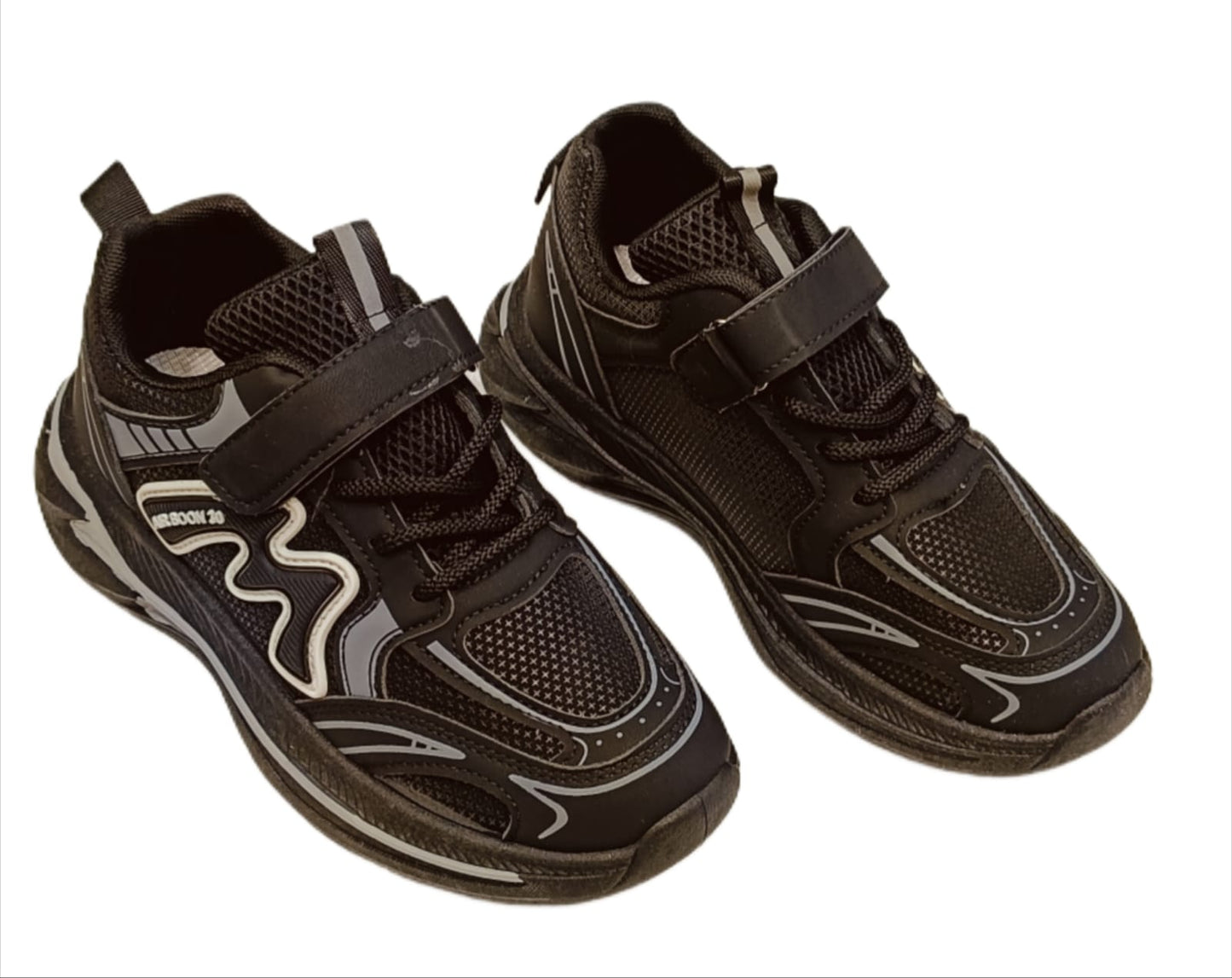 Stylish Sports Sneakers with Velcro Strap & Lace Design – Lightweight, Breathable & Shock-Absorbent (SS-2980)