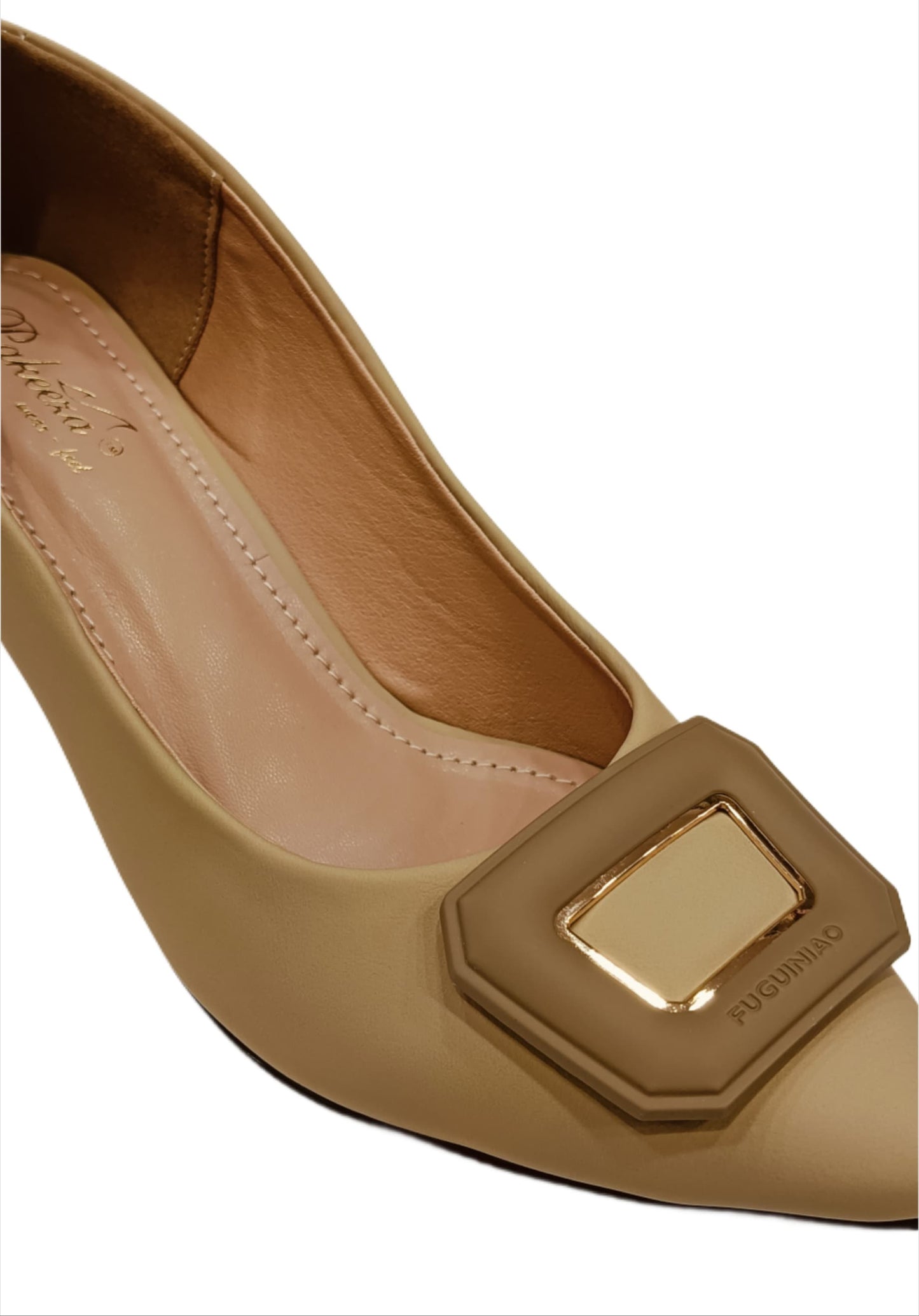 Women’s Pointed Toe Low Heel Pumps – Elegant Slip-On Office & Party Wear with Designer Buckle (LB-CL70)