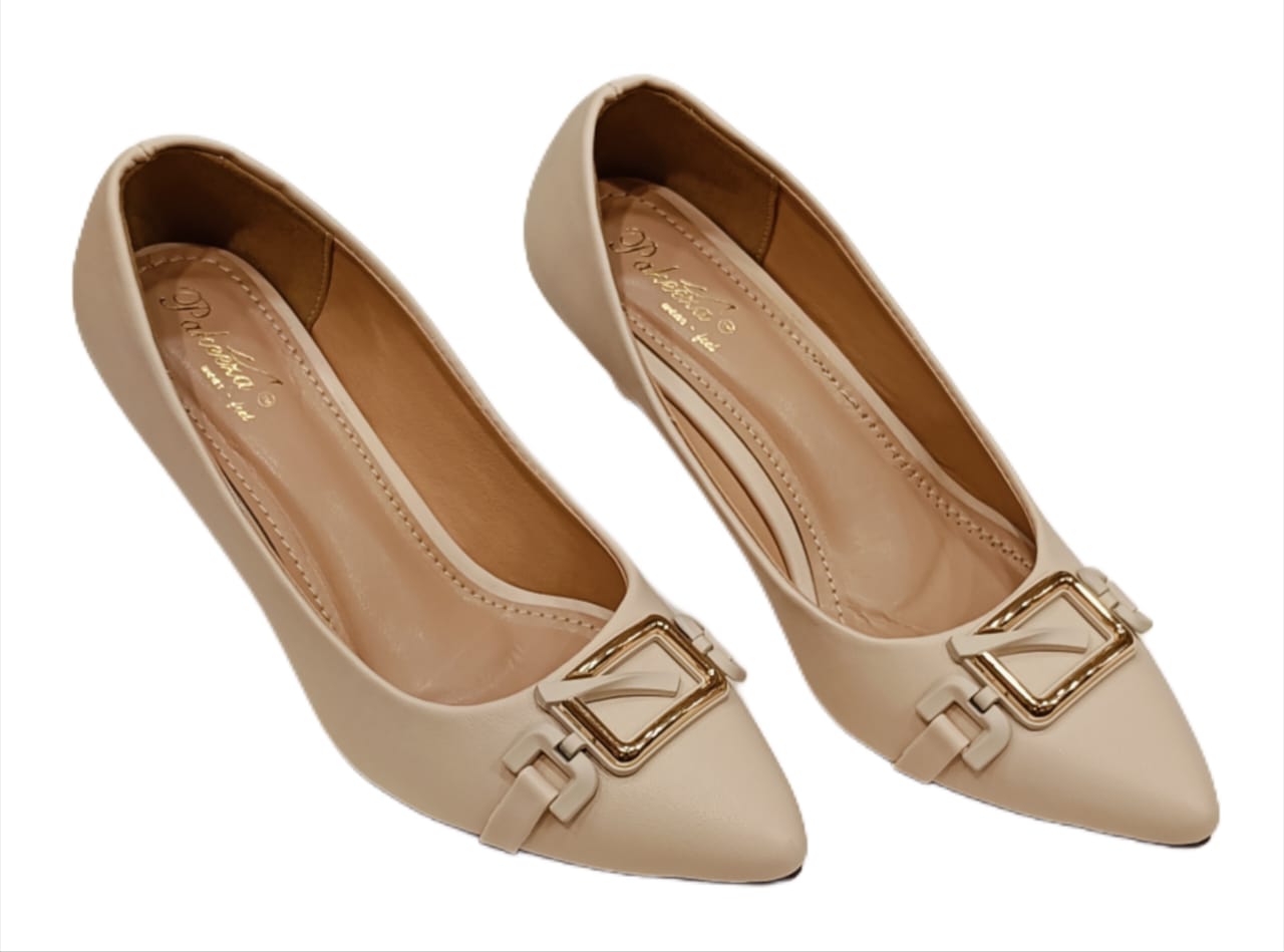 Elegant Buckle Design Pointed Toe Kitten Heels for Women (LB-CL71)