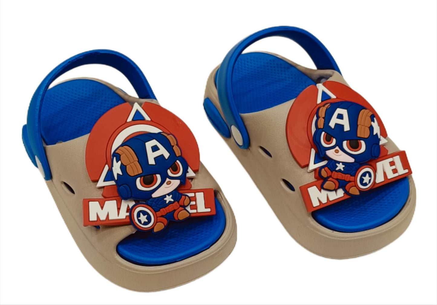 Kids Captain America Cartoon Clogs β Lightweight & Waterproof (KC-MARVEL)