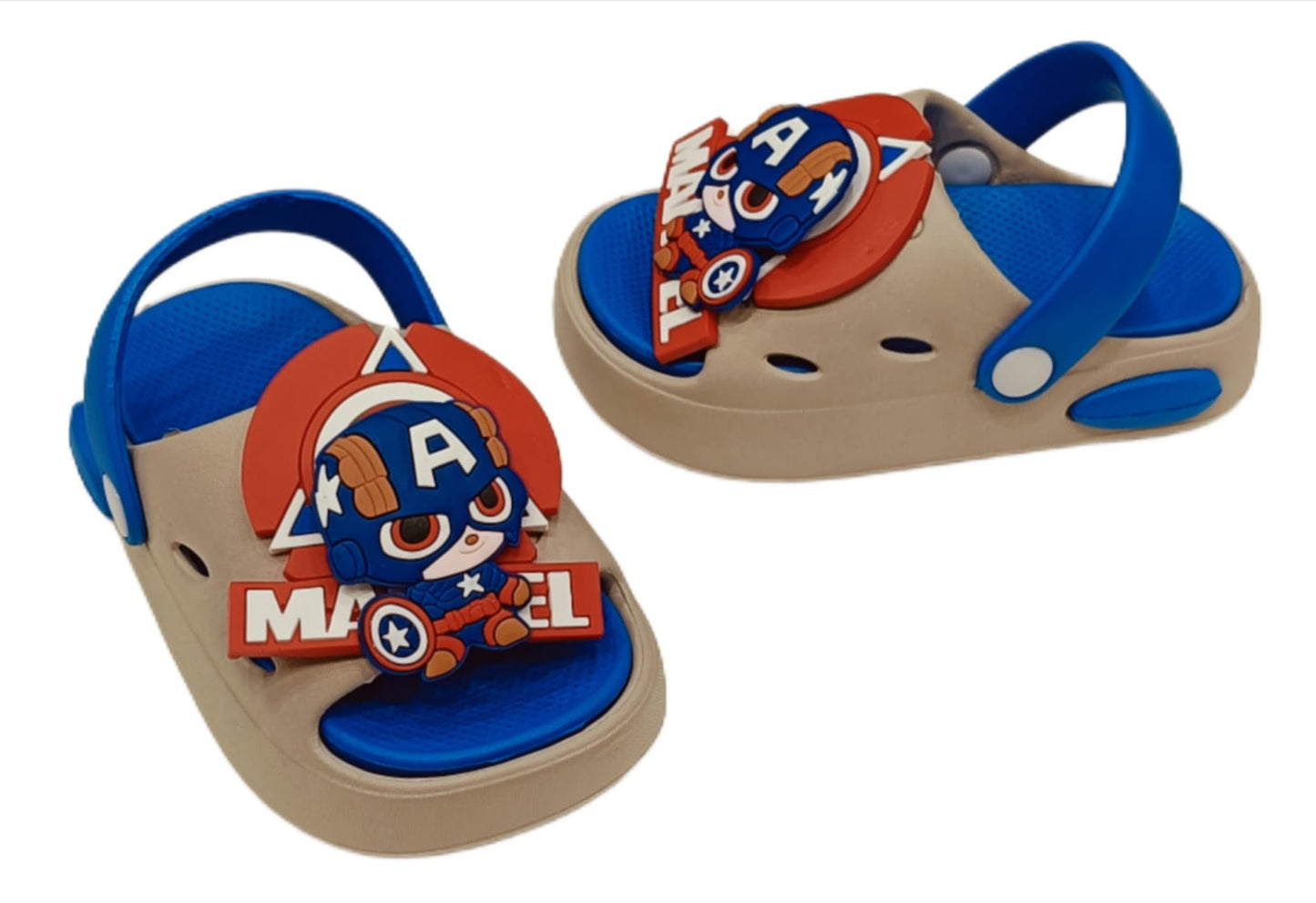 Kids Captain America Cartoon Clogs β Lightweight & Waterproof (KC-MARVEL)