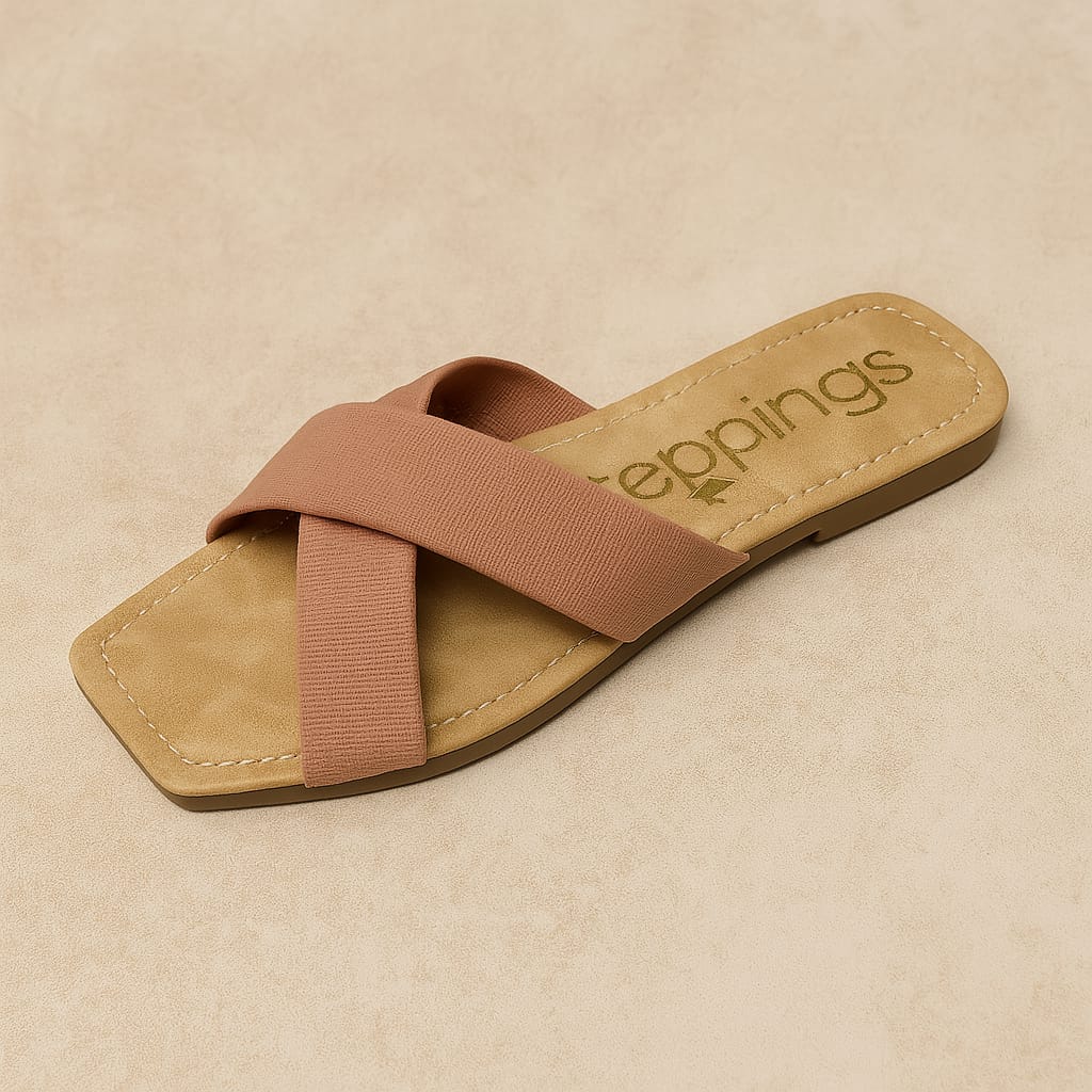 Steppings Women's Criss-Cross Flat Slide Sandals – Minimalist Comfort Footwear (2013)