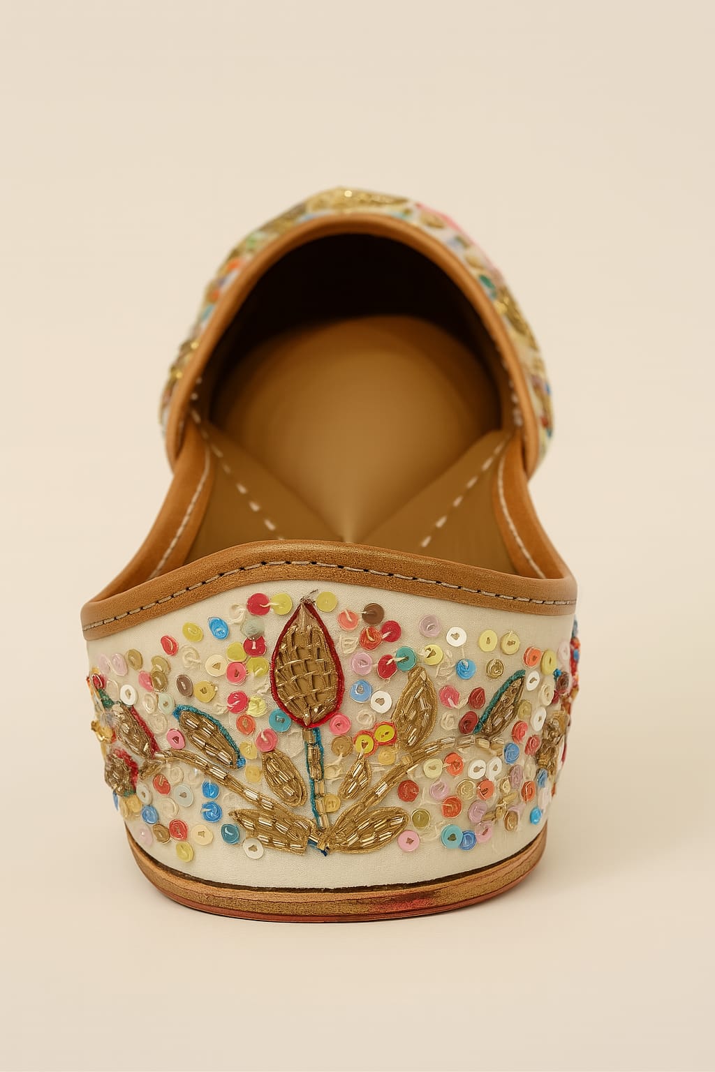 Floral Enchantment Hand-Embroidered Designer Jutti  (10056)