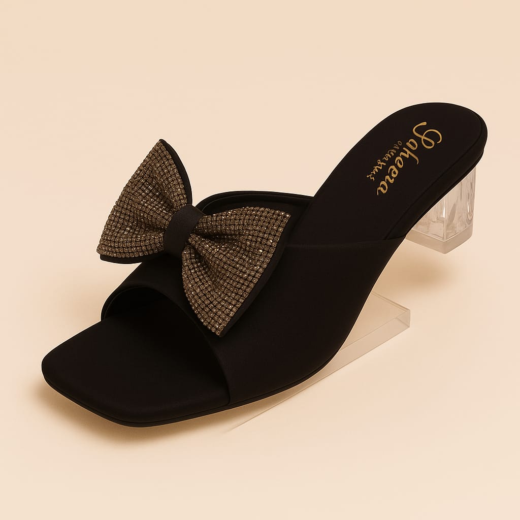 Elegant Slide Heels with Embellished Bow (LC-185)