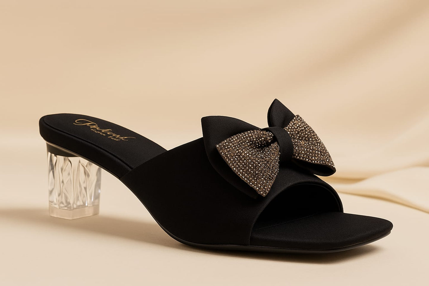 Elegant Slide Heels with Embellished Bow (LC-185)