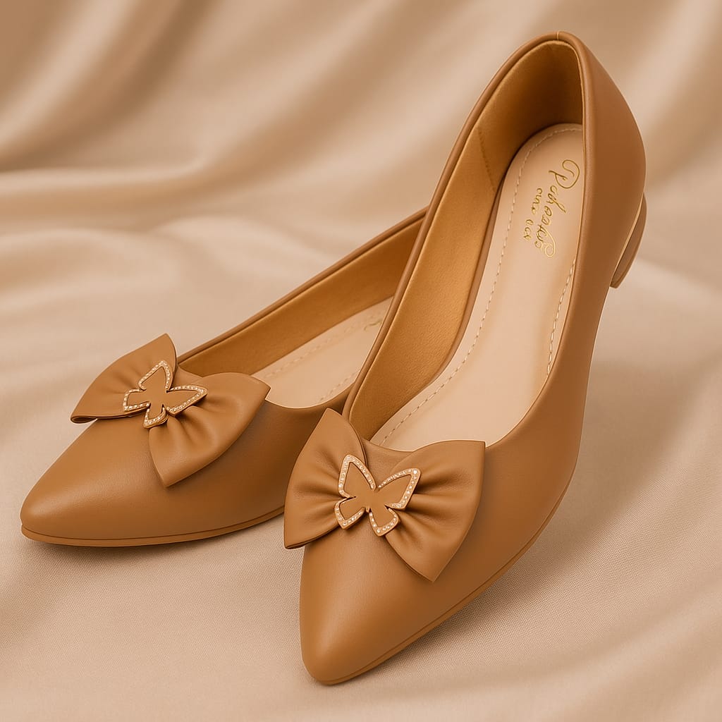 Elegant Butterfly Bow Pointed Toe Flats for Women – Stylish & Comfortable Office and Party Wear (LB-2003)