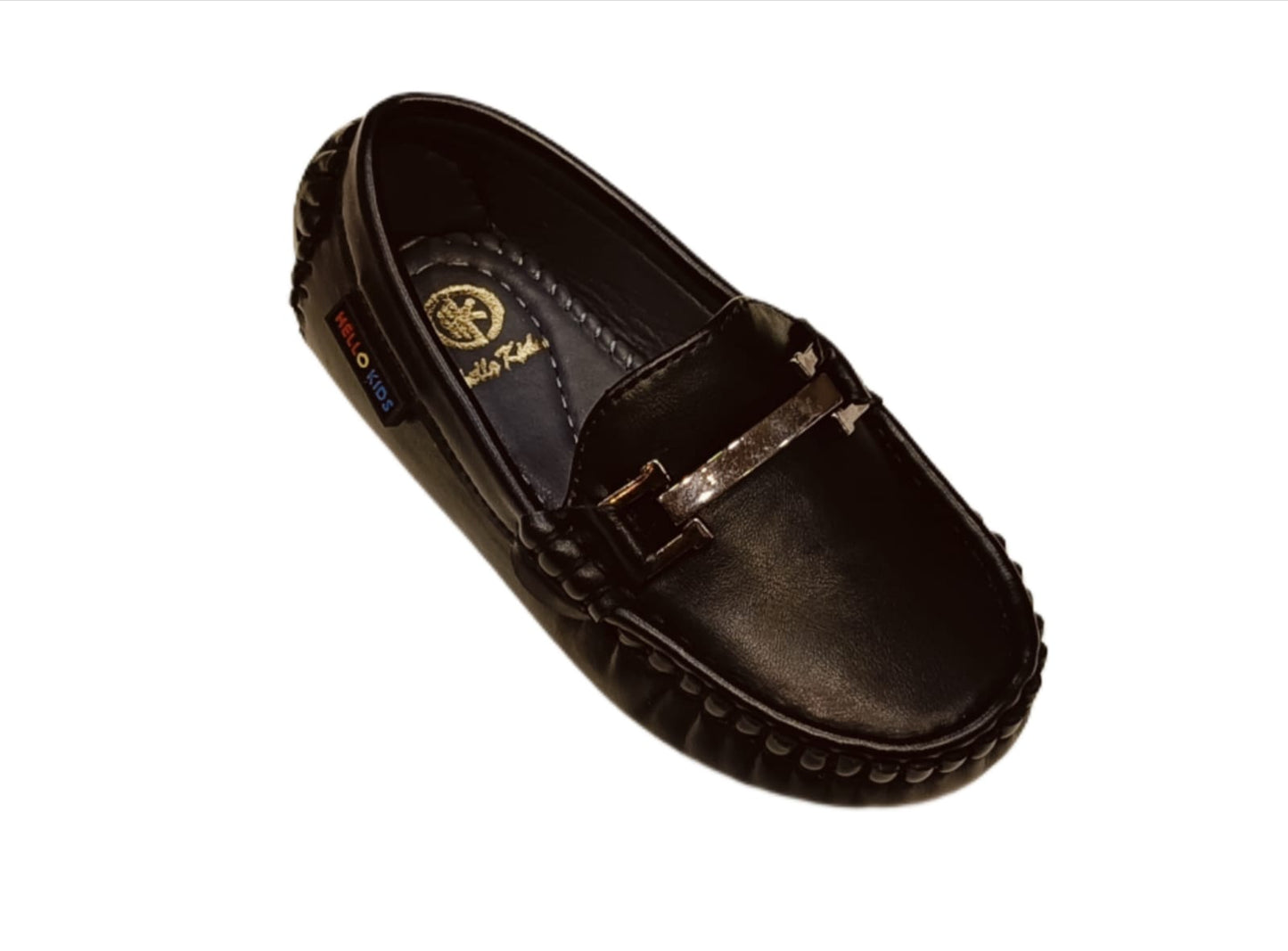 Stylish Kids’ Moccasin Loafers with Metal Bar (KL-018)
