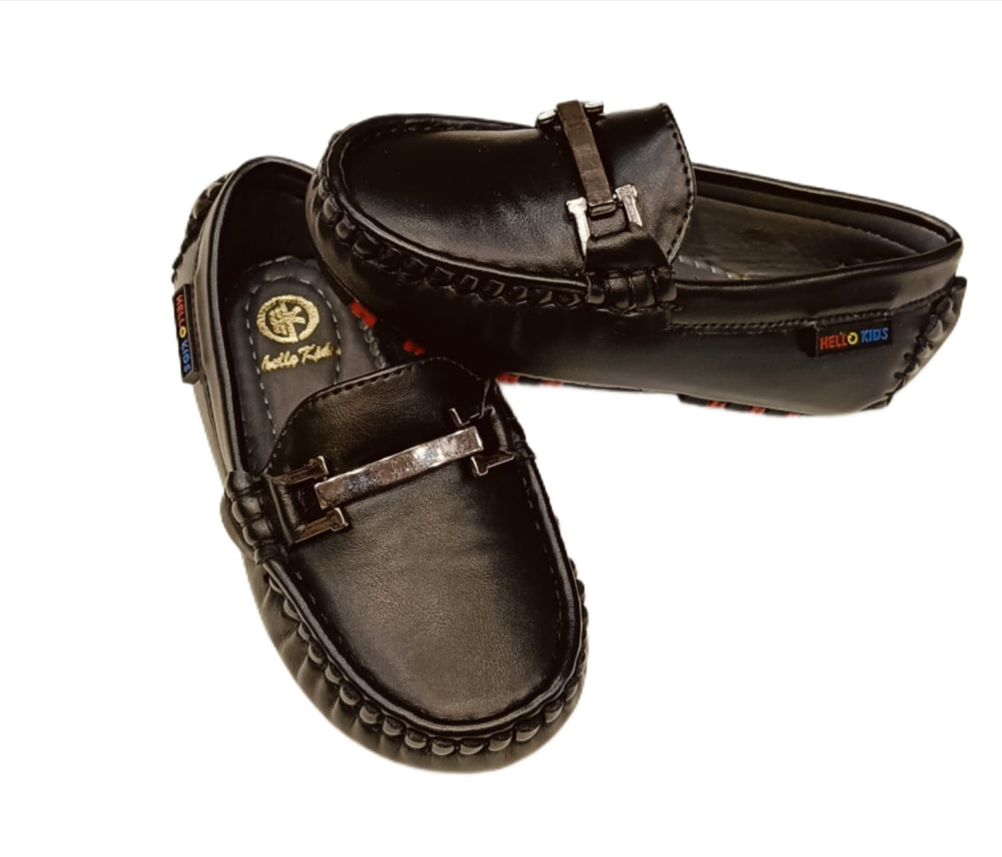 Stylish Kids’ Moccasin Loafers with Metal Bar (KL-018)