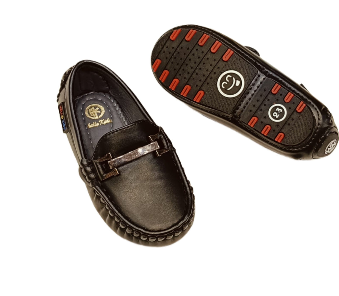 Stylish Kids’ Moccasin Loafers with Metal Bar (KL-018)
