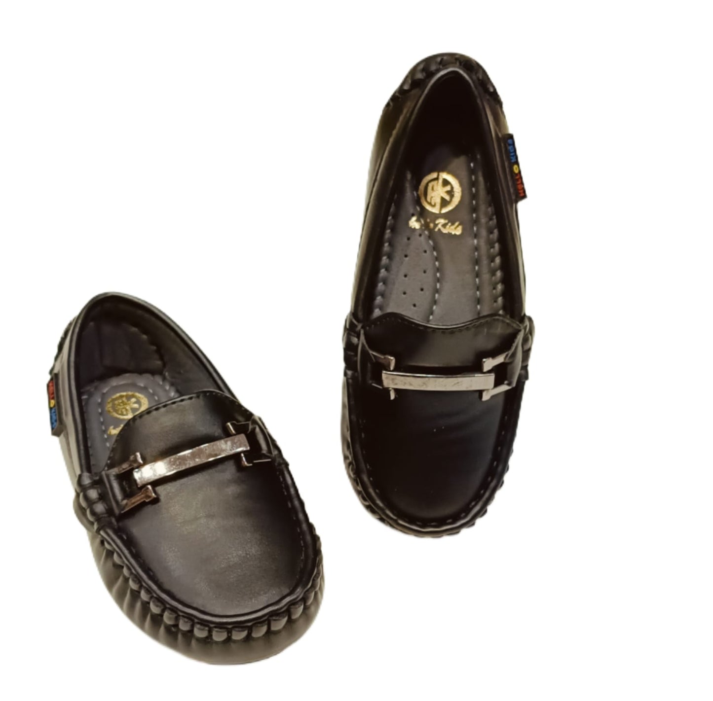 Stylish Kids’ Moccasin Loafers with Metal Bar (KL-018)