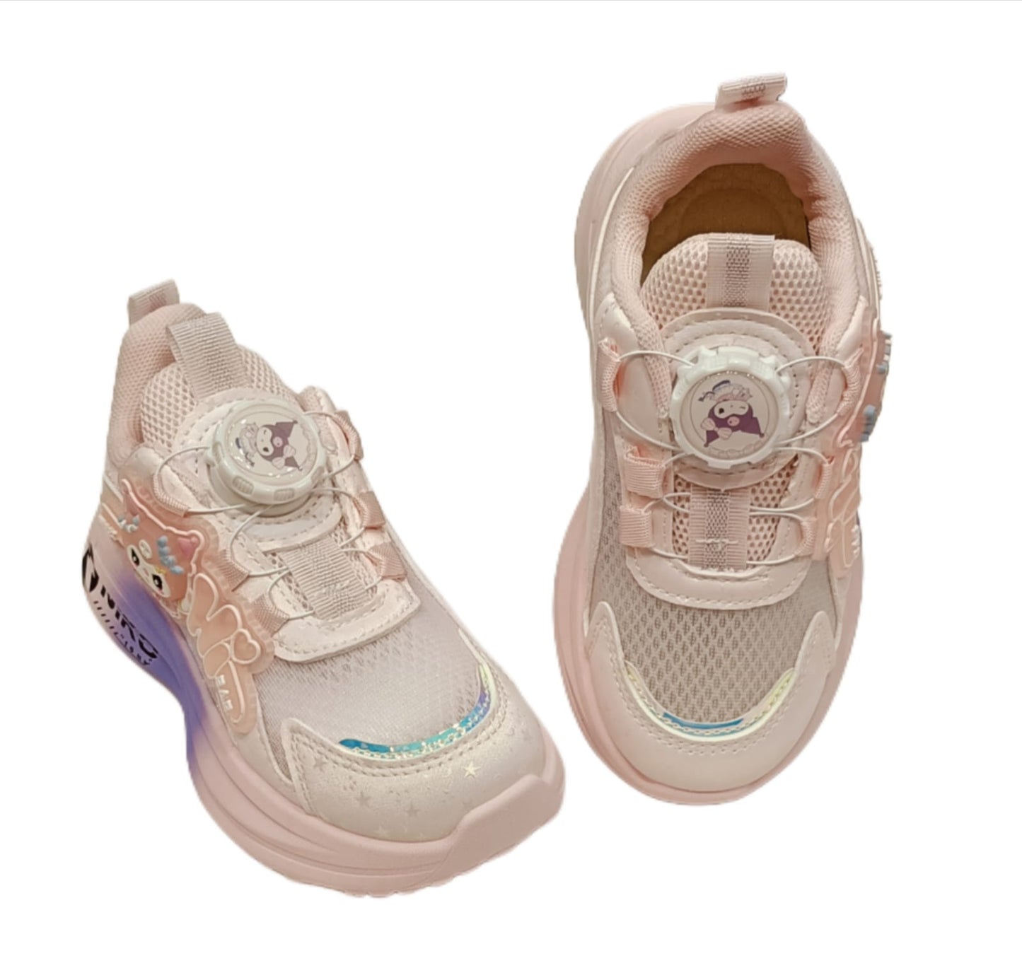 Kids’ Cartoon Character Sneakers – Pink Mesh Casual Sports Shoes (SS-8802)