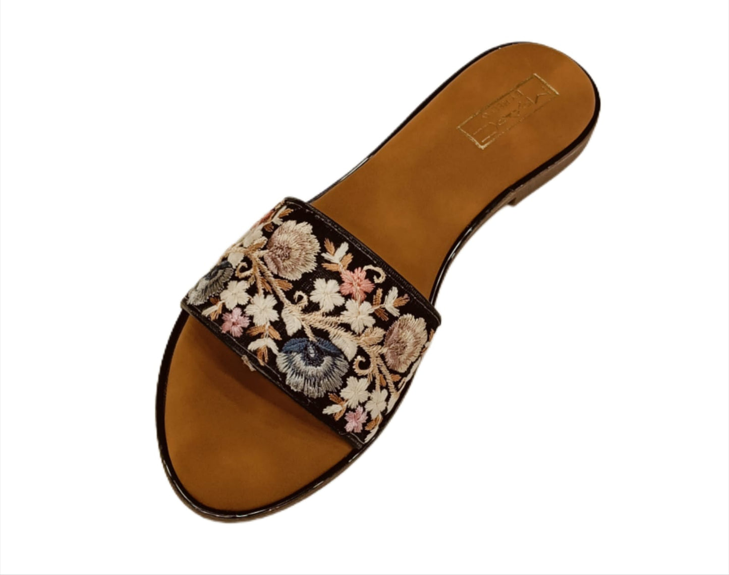 Women’s Embroidered Ethnic Slip-On Flats with Open Toe (LC-741)