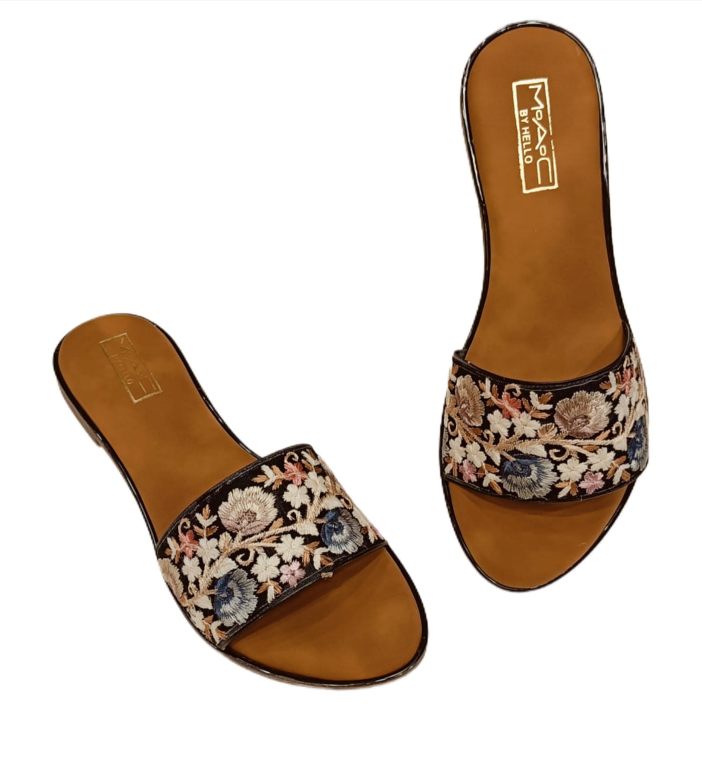 Women’s Embroidered Ethnic Slip-On Flats with Open Toe (LC-741)