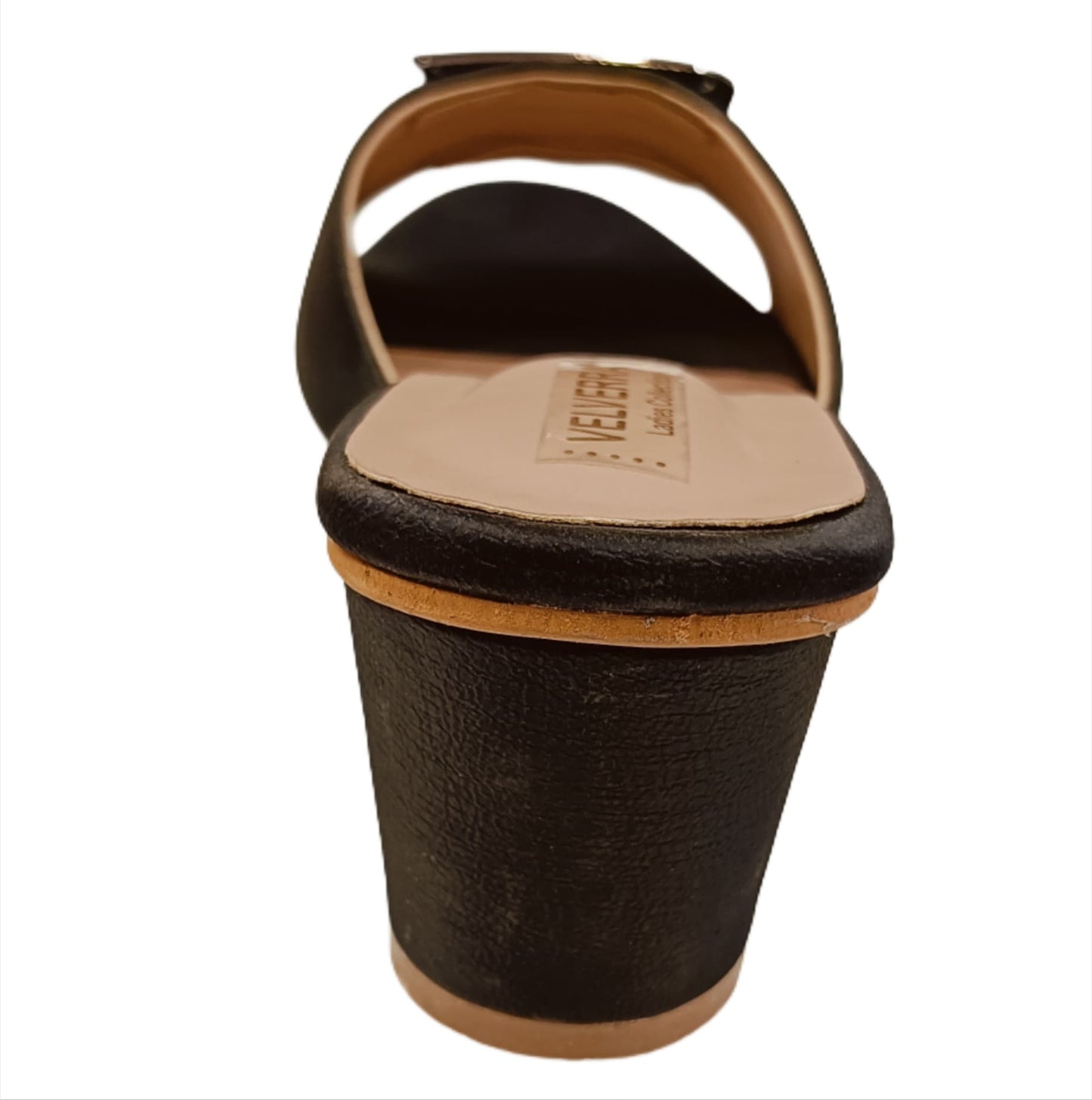 Elegant  Block Heel Mules with Decorative Buckle (Velveera LC-184)