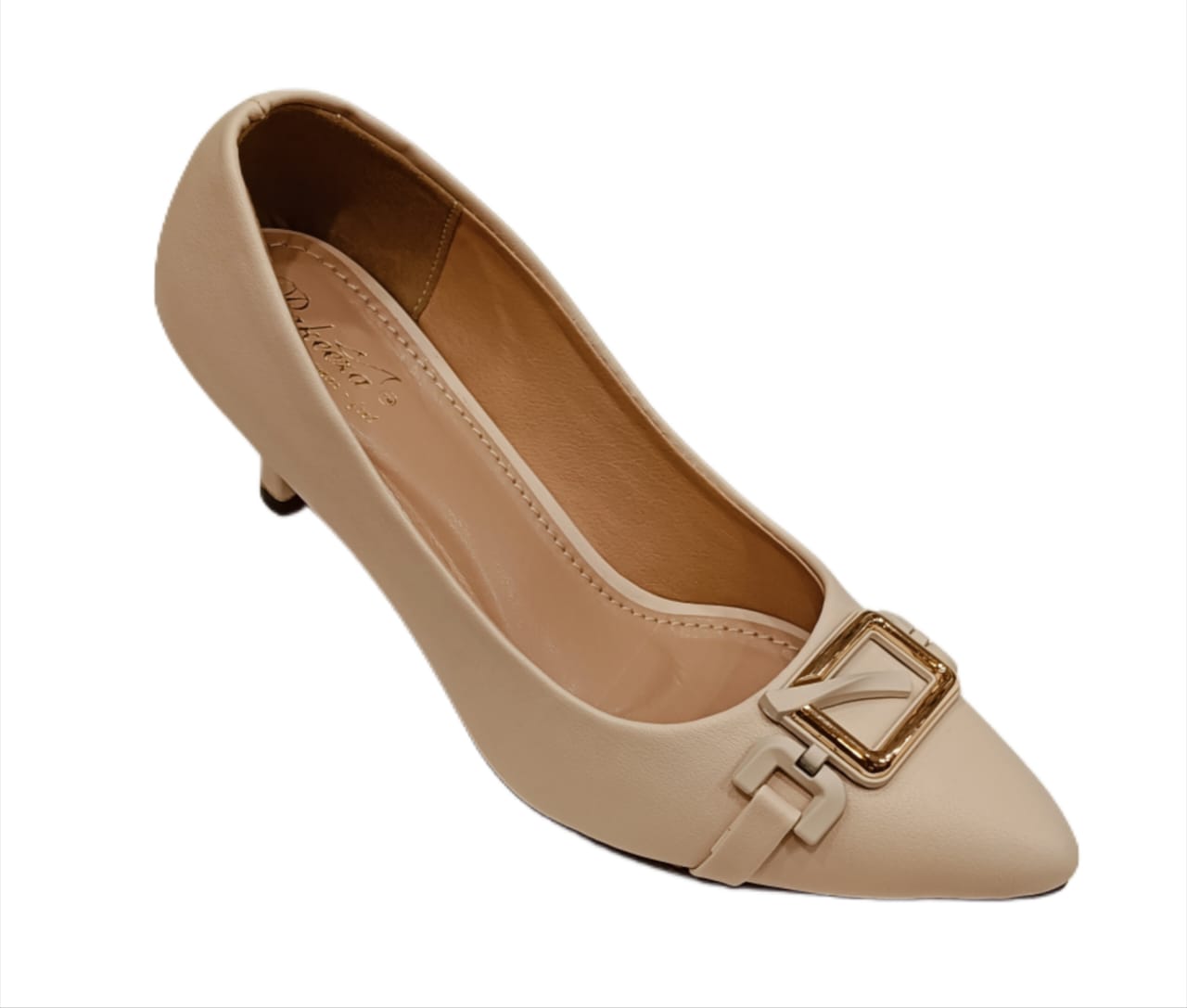 Elegant Buckle Design Pointed Toe Kitten Heels for Women (LB-CL71)