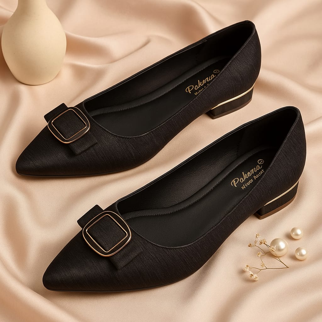 Elegant Buckle Pointed Toe Flats for women - Perfect for office and casual outings & ethinc parties.  (LB-2002)