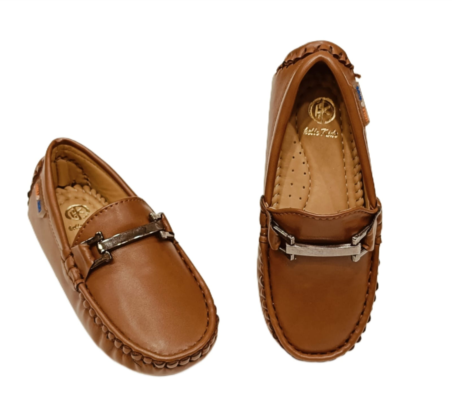 Stylish Kids’ Moccasin Loafers with Metal Bar (KL-018)