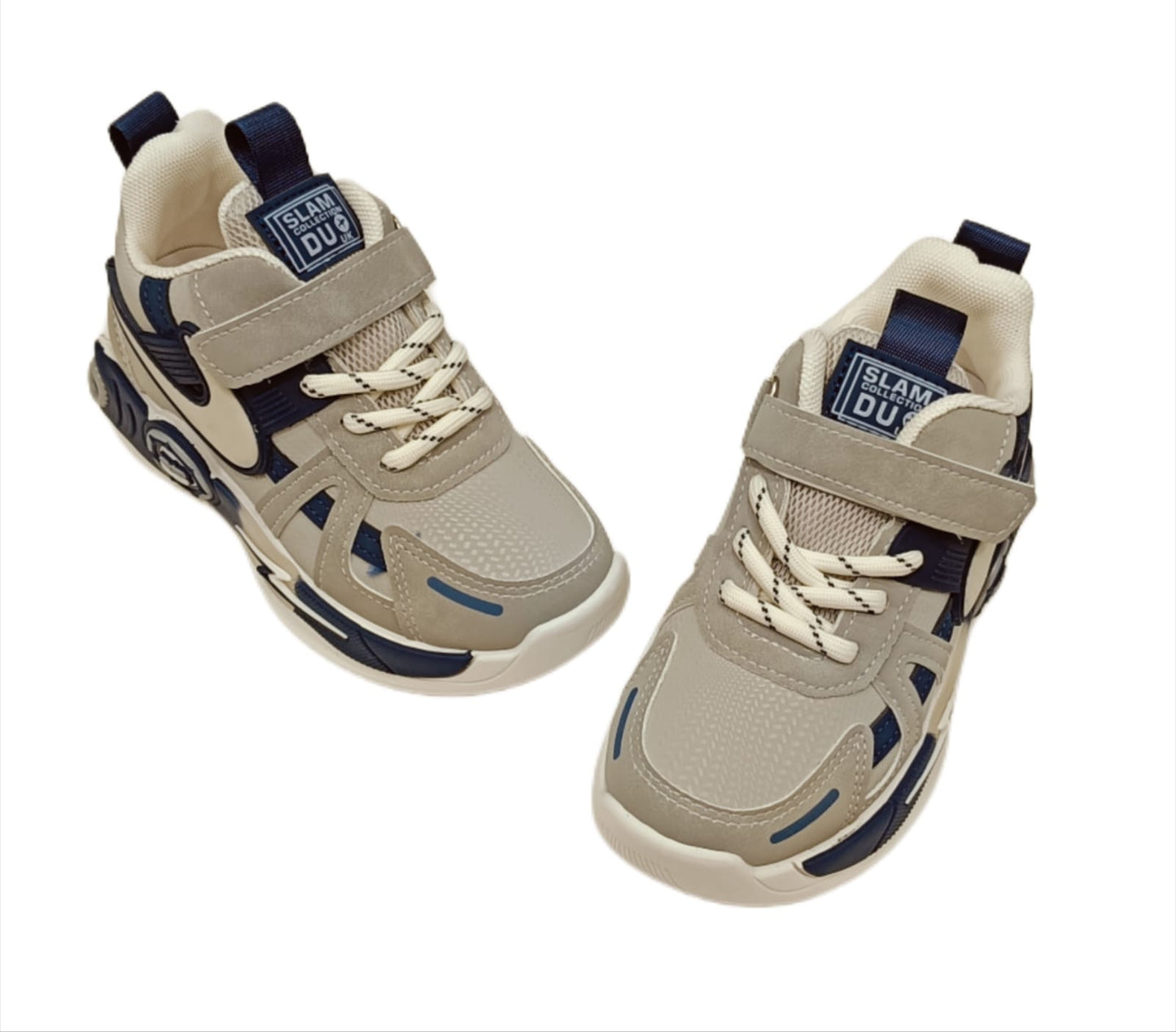 Kids’ Stylish Sports Sneakers with Velcro & Lace-Up Design – Dual Color Variants (SS-C82)
