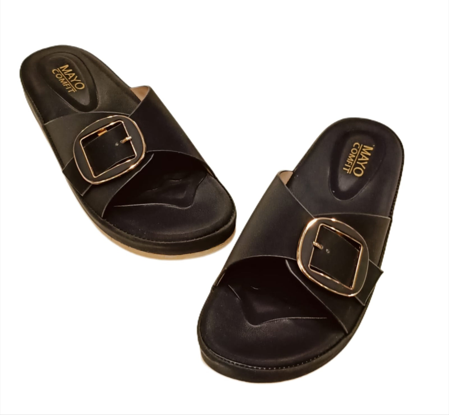 Mayo Comfit Women’s Slip-On Comfort Sandals with Stylish Buckle (LC-33036)