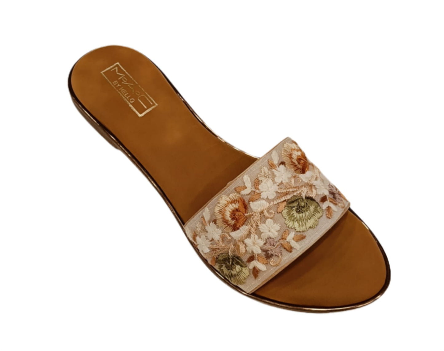 Women’s Embroidered Ethnic Slip-On Flats with Open Toe (LC-741)