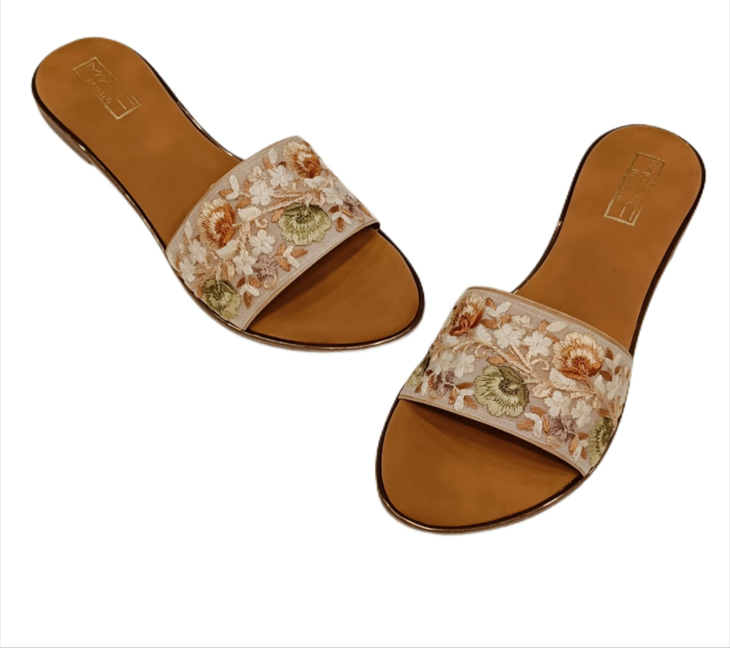 Women’s Embroidered Ethnic Slip-On Flats with Open Toe (LC-741)