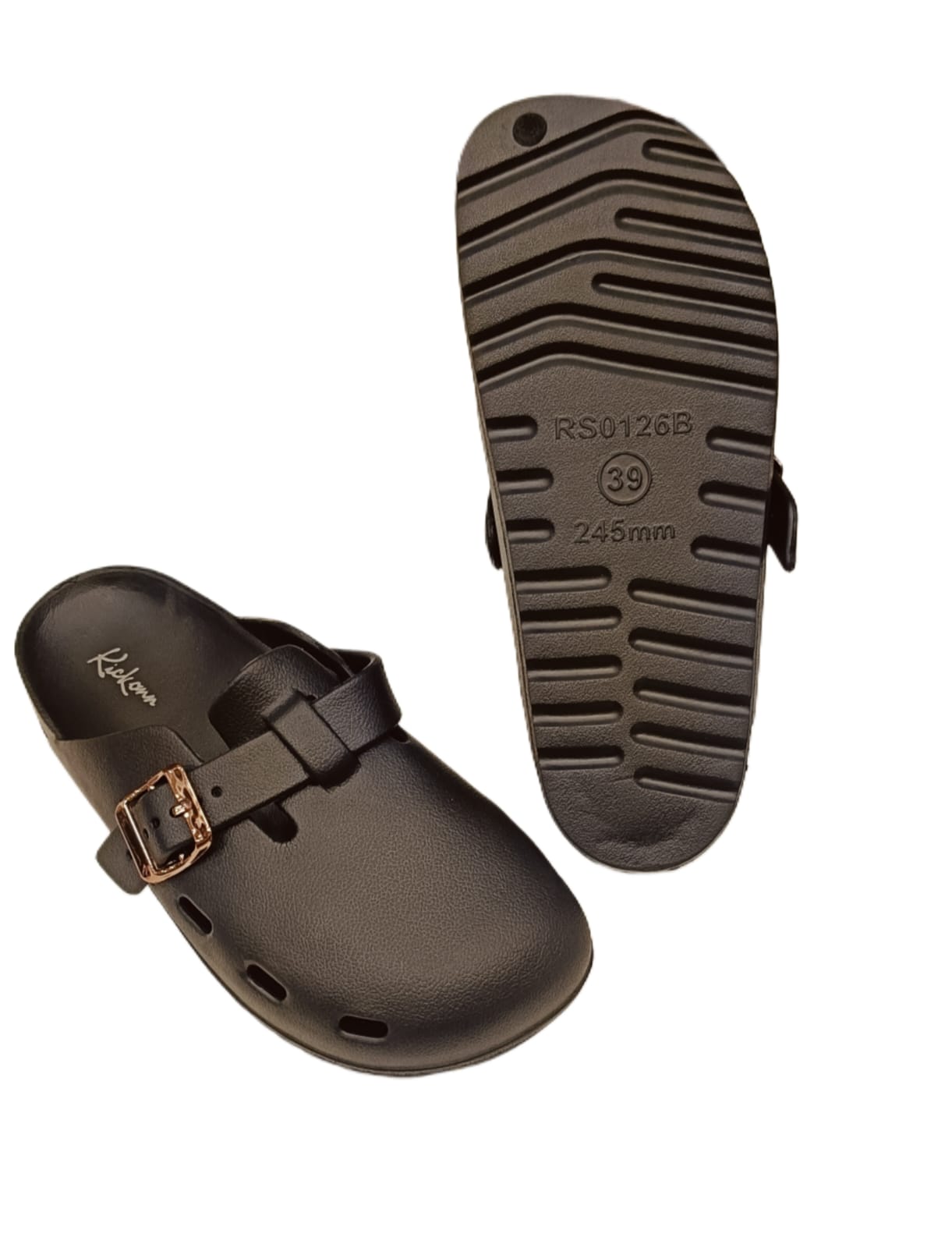Women’s Buckle Strap Clogs – Stylish Lightweight Casual Footwear (KKN-006)