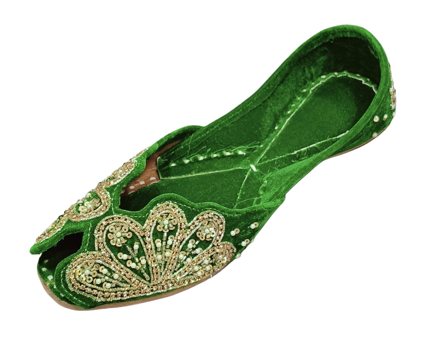 Women's Traditional Pink Embroidered Jutti - Open Toe Ethnic Footwear (LJ-054)