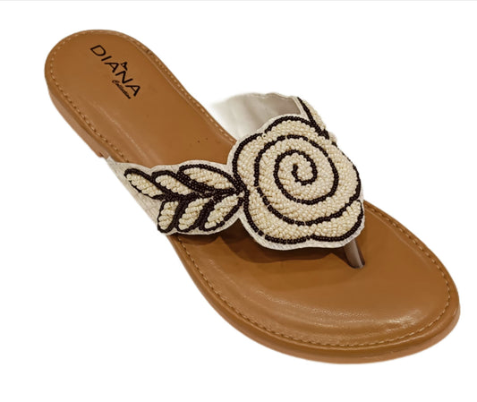 Women's Beaded Rose Embellished Flats (LC-149)