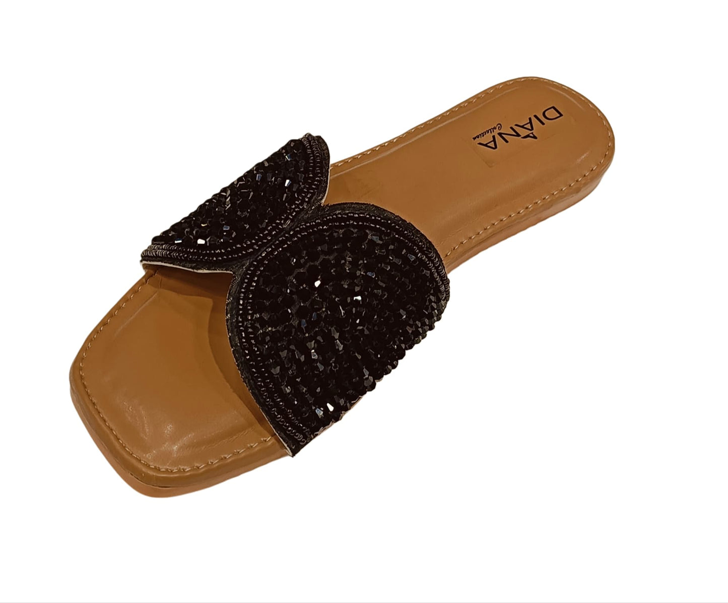 Women's Shell &amp; Pearl Embellished Cross-Strap Flats (LC-150)