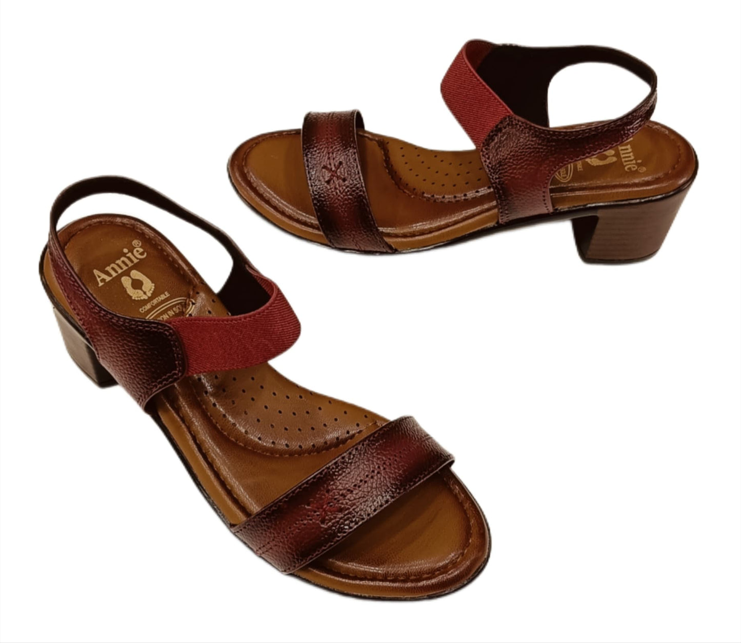 Annie Block Heel Slingback Sandals (8054)