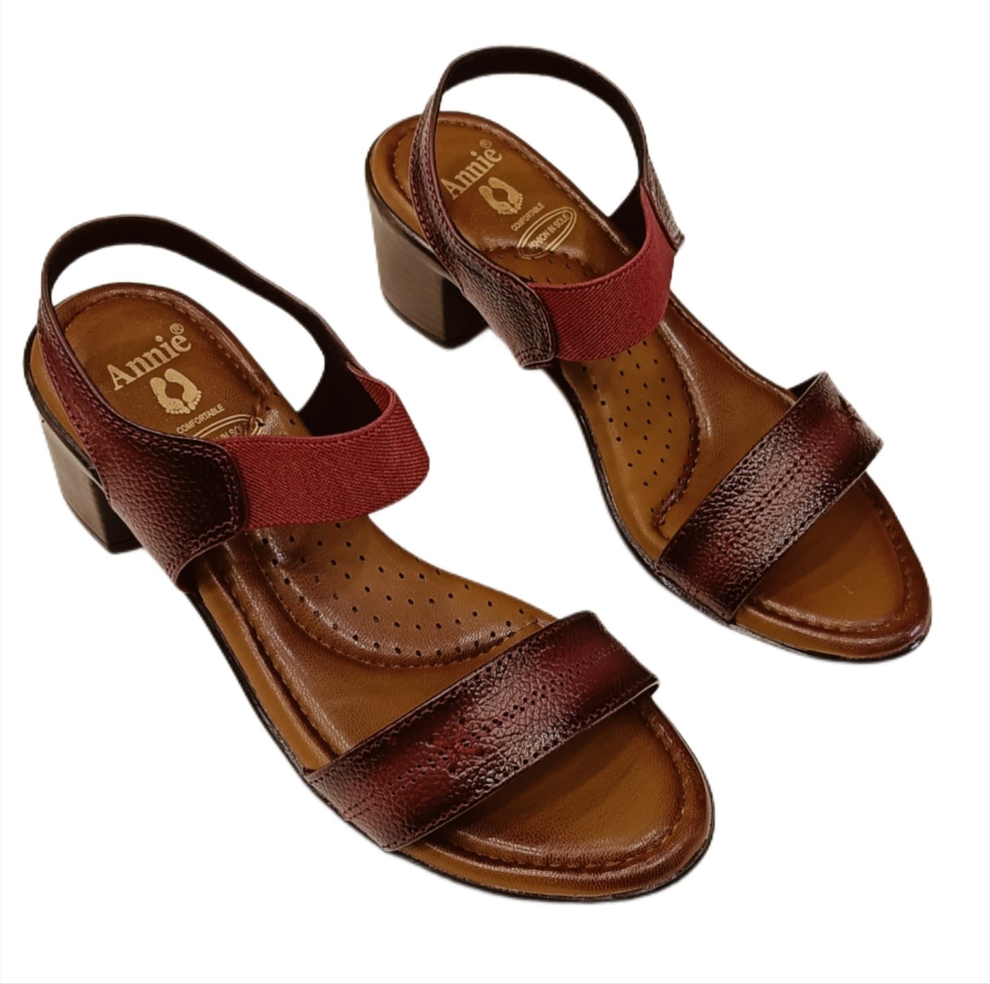 Annie Block Heel Slingback Sandals (8054)