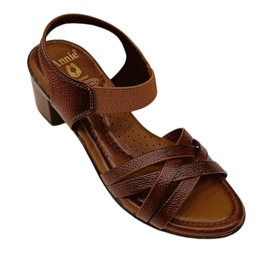 Annie Criss-Cross Strap Block Heel (8055)