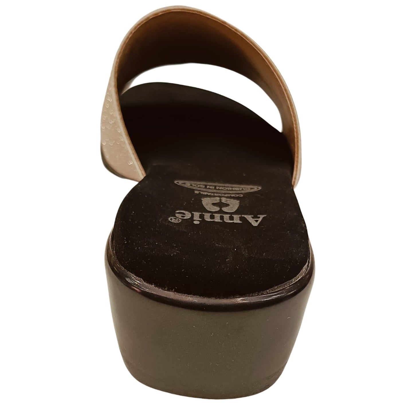 Annie Champagne Glitter Slip-On Block Heel Sandals (3775F)