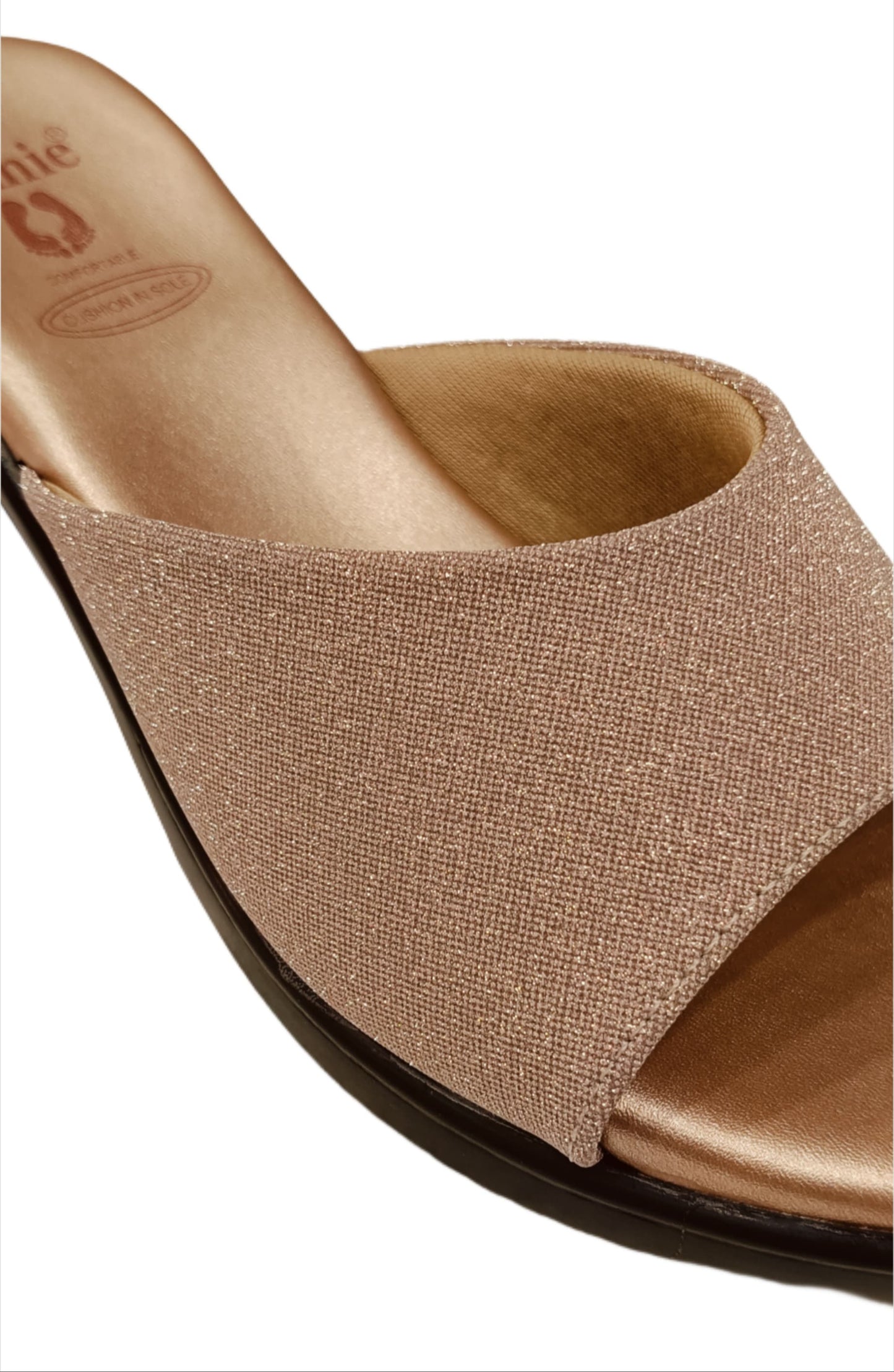 Annie Rose Gold Glitter Block Heels (14037)