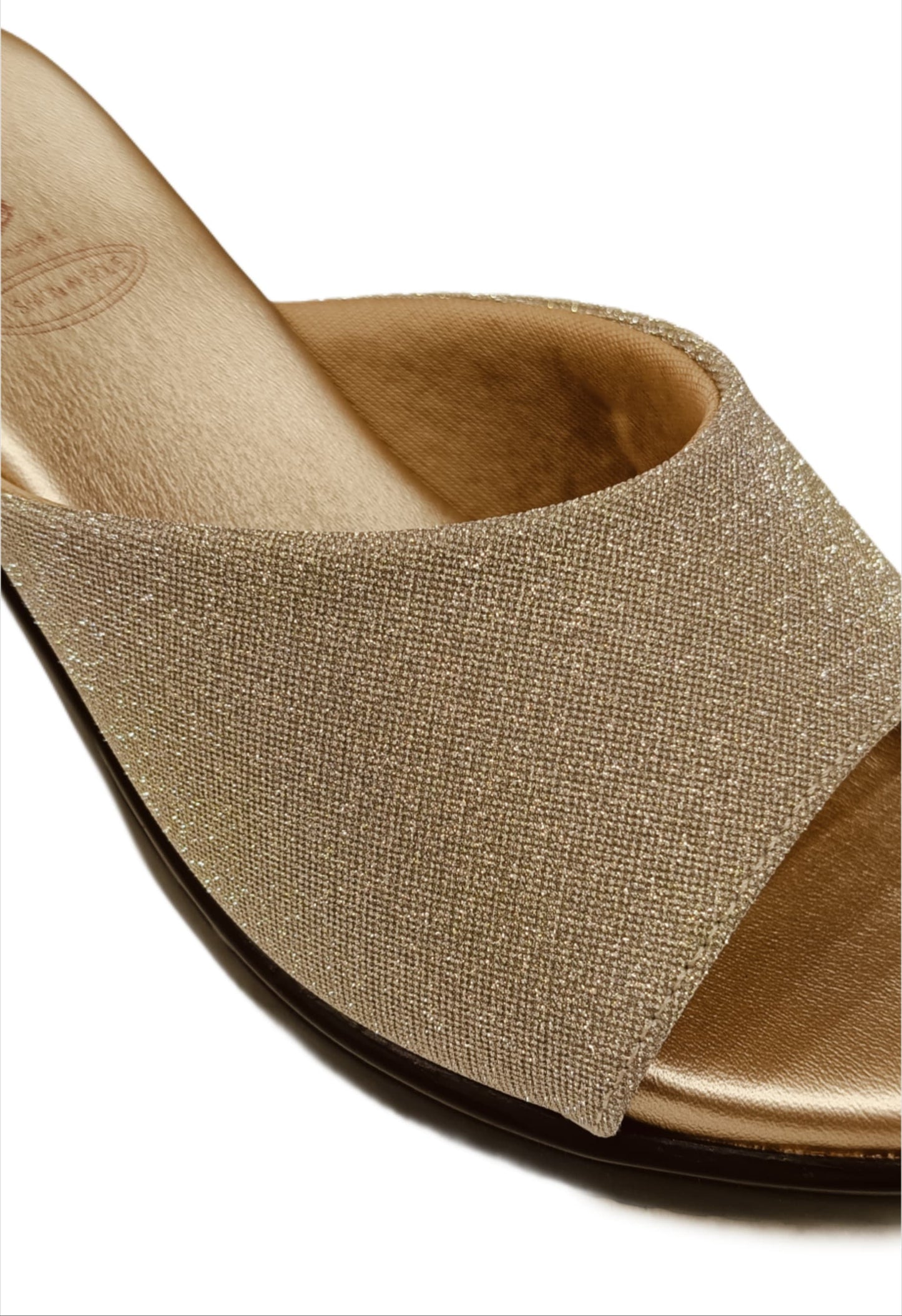 Annie Rose Gold Glitter Block Heels (14037)